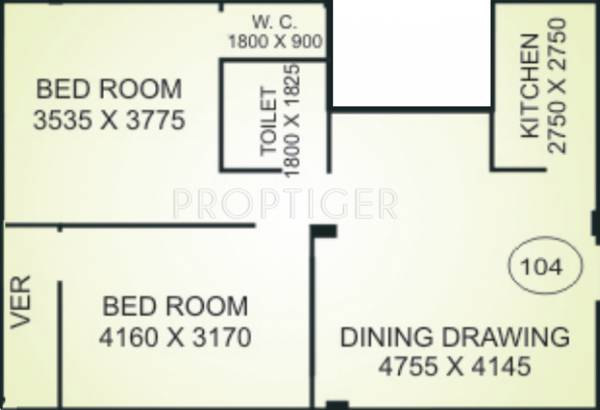 Krishti Plaza (2BHK+1T (978 sq ft) 978 sq ft)