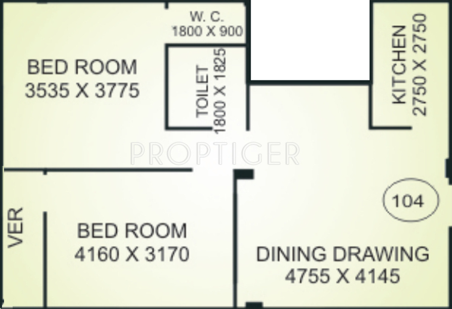 Krishti Plaza (2BHK+1T (978 sq ft) 978 sq ft)