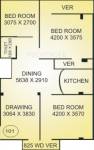 Krishti Plaza (3BHK+1T (1,303 sq ft) 1303 sq ft)