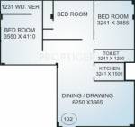 Krishti Plaza (3BHK+1T (1,333 sq ft) 1333 sq ft)