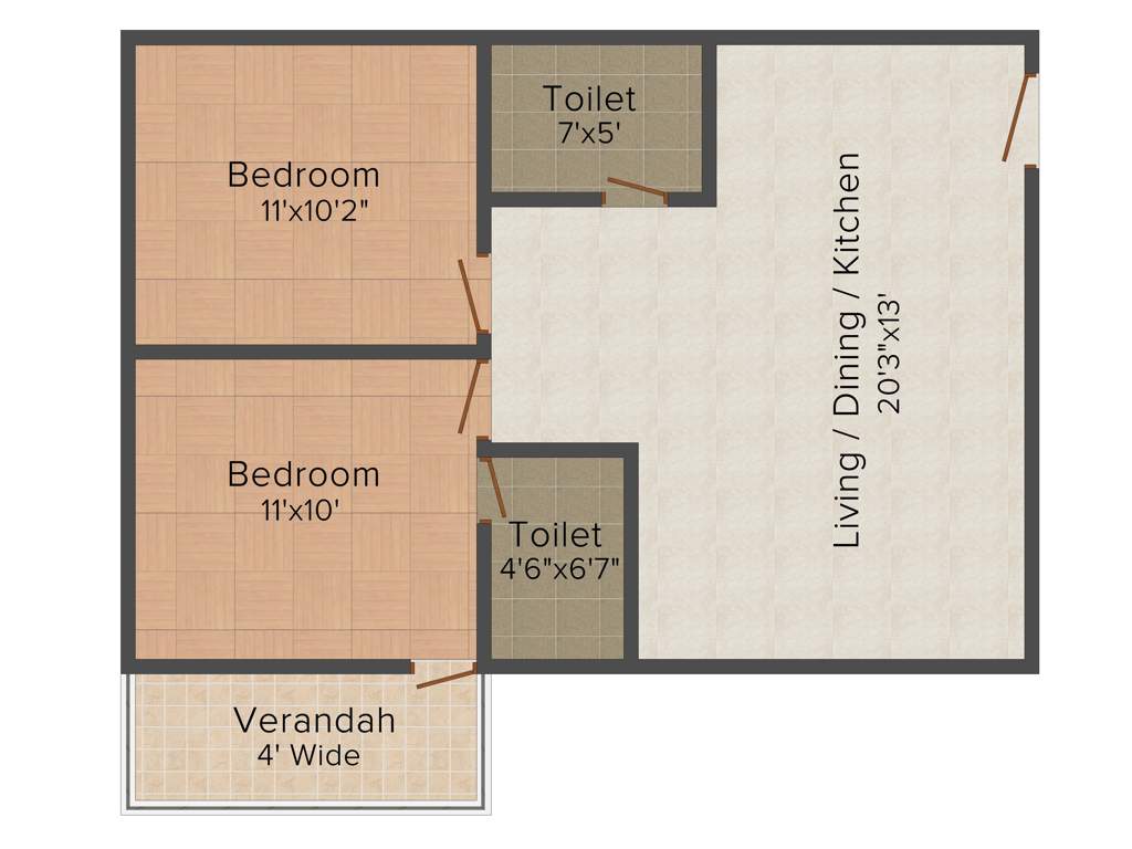 Unique Infinite (2BHK+1T (850 sq ft) 850 sq ft)