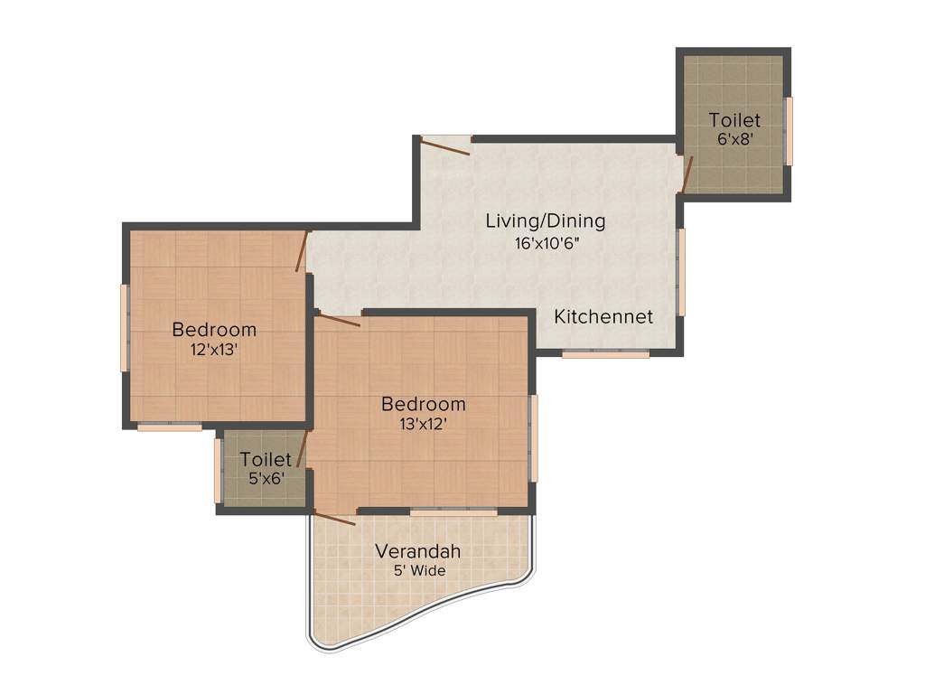 Unique Infinite (2BHK+1T (900 sq ft) 900 sq ft)