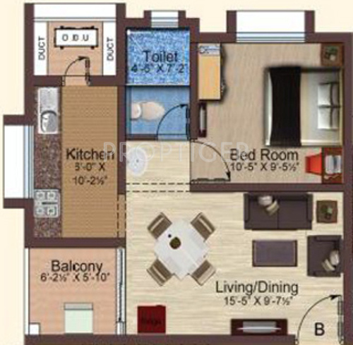 Baashyaam Pinnacle Crest (1BHK+1T (579 sq ft) 579 sq ft)