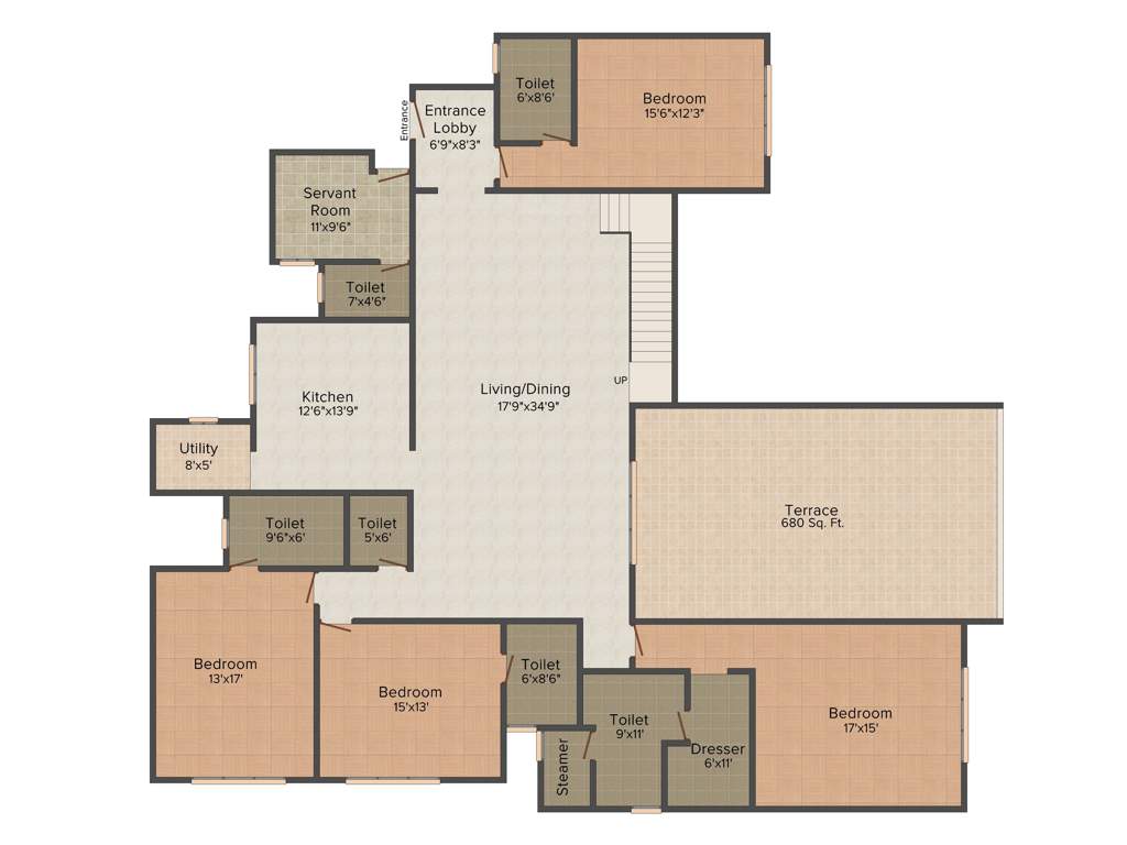 Marvel Piazza Phase 01 (4BHK+5T (5,300 sq ft)   Servant Room 5300 sq ft)