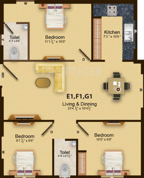 Shivani Krish Luxuria (3BHK+2T (943 sq ft) 943 sq ft)