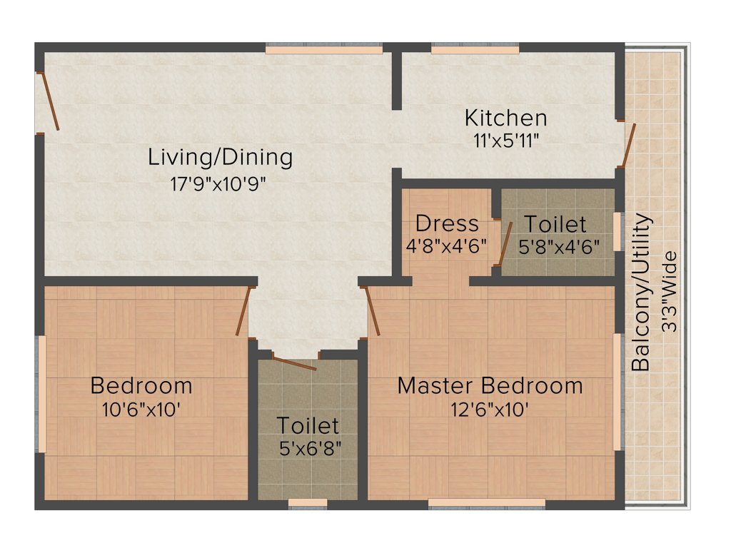 DS DSMAX SALSA (2BHK+2T (1,185 sq ft) 1185 sq ft)