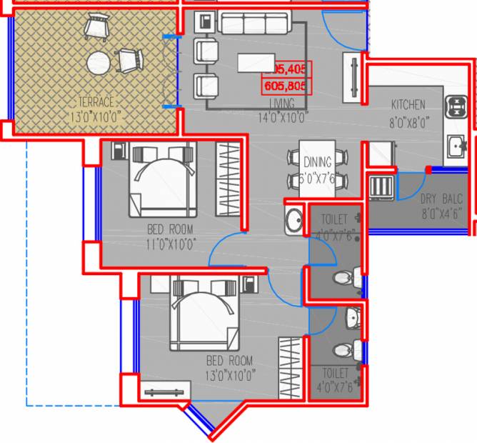 Majestique IRA (2BHK+2T (1,070 sq ft) 1070 sq ft)