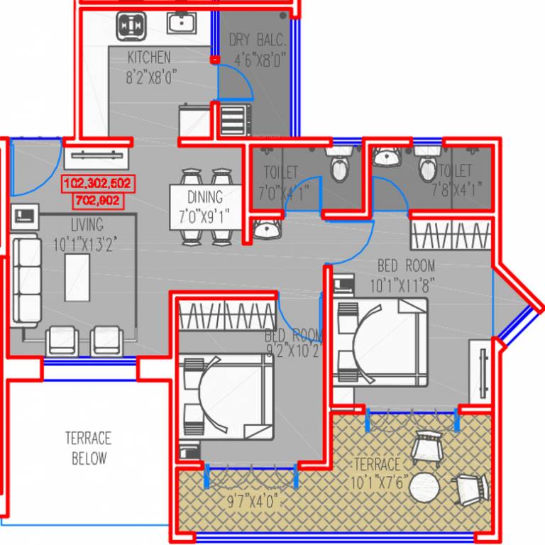 Majestique IRA (2BHK+2T (976 sq ft) 976 sq ft)