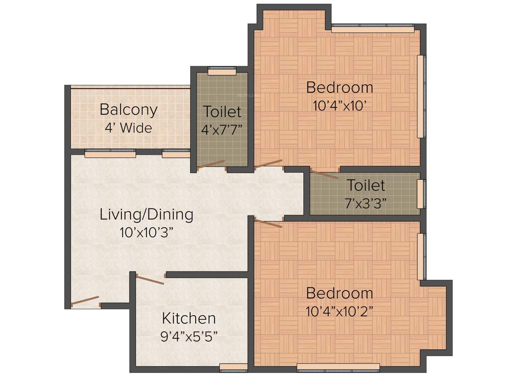 Eastern Tower (2BHK+2T (881 sq ft) 881 sq ft)