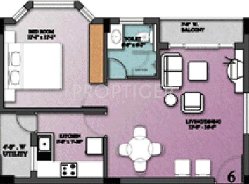 Nugget Belvedere (1BHK+1T (781 sq ft) 781 sq ft)