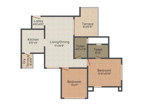 Adi The Address (2BHK+2T (996 sq ft) 996 sq ft) Adi The Address (2BHK+2T (996 sq ft) 996 sq ft)