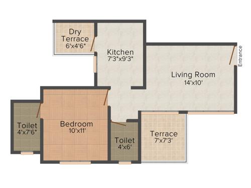Mahalaxmi Raga Homes (1BHK+2T (645 sq ft) 645 sq ft)