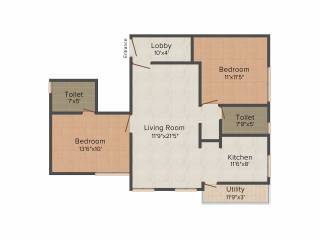 VJS Thiruvanmiyur (2BHK+2T (1,135 sq ft) 1135 sq ft)