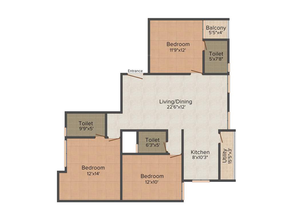 VJS Thiruvanmiyur (3BHK+3T (1,450 sq ft) 1450 sq ft)