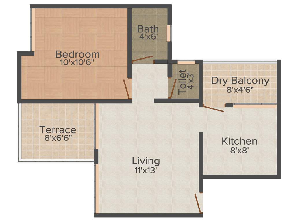 Tribute Vihana (1BHK+1T (616 sq ft) 616 sq ft)