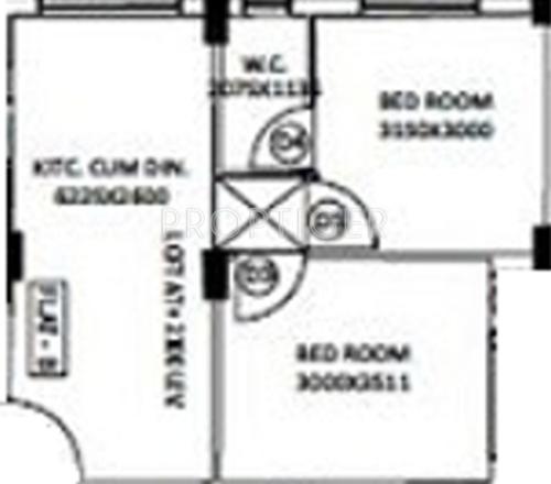 Liberty Uttam Plaza (2BHK+1T (815 sq ft) 815 sq ft)