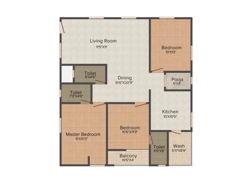 Srigdha NVR Arcade (3BHK+3T (1,605 sq ft) Pooja Room 1605 sq ft) Srigdha NVR Arcade (3BHK+3T (1,605 sq ft) Pooja Room 1605 sq ft)