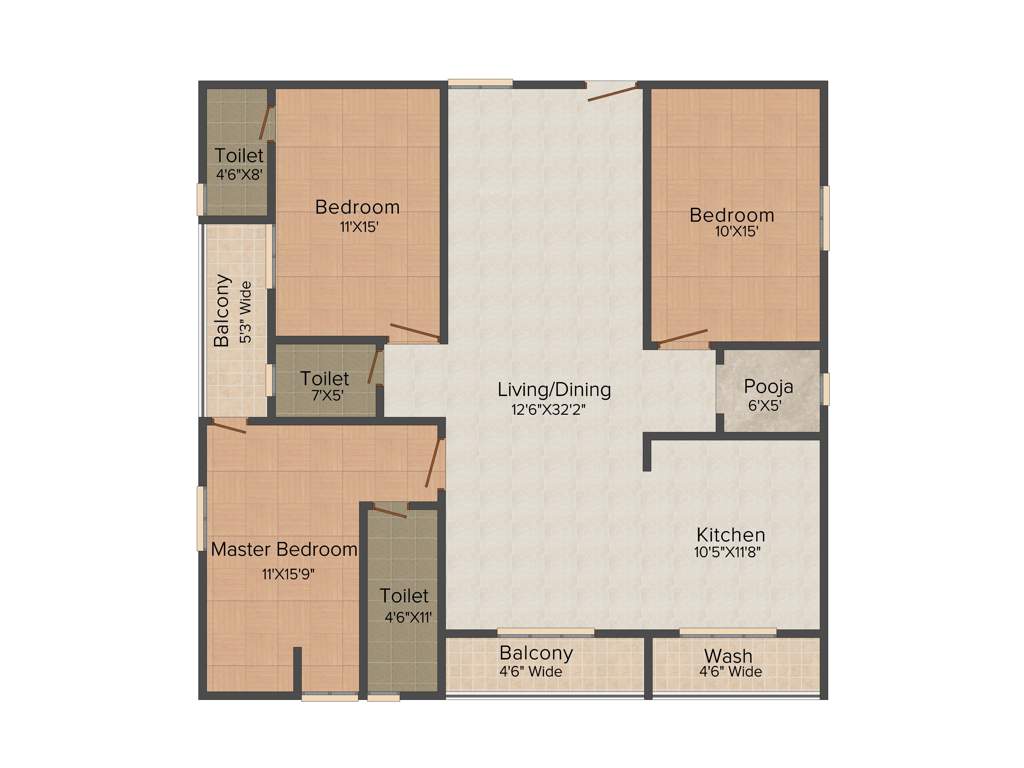 Srigdha NVR Arcade (3BHK+3T (1,930 sq ft) Pooja Room 1930 sq ft)