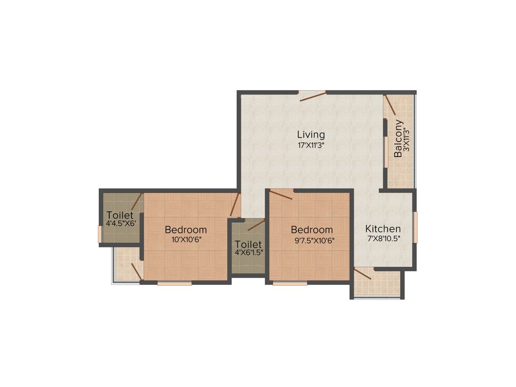 SSM SM Vaikunda (2BHK+2T (845 sq ft) 845 sq ft)