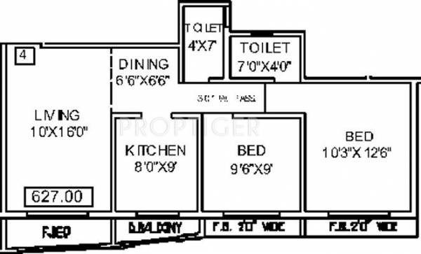 Evershine Homes (2BHK+2T (790 sq ft) 790 sq ft)