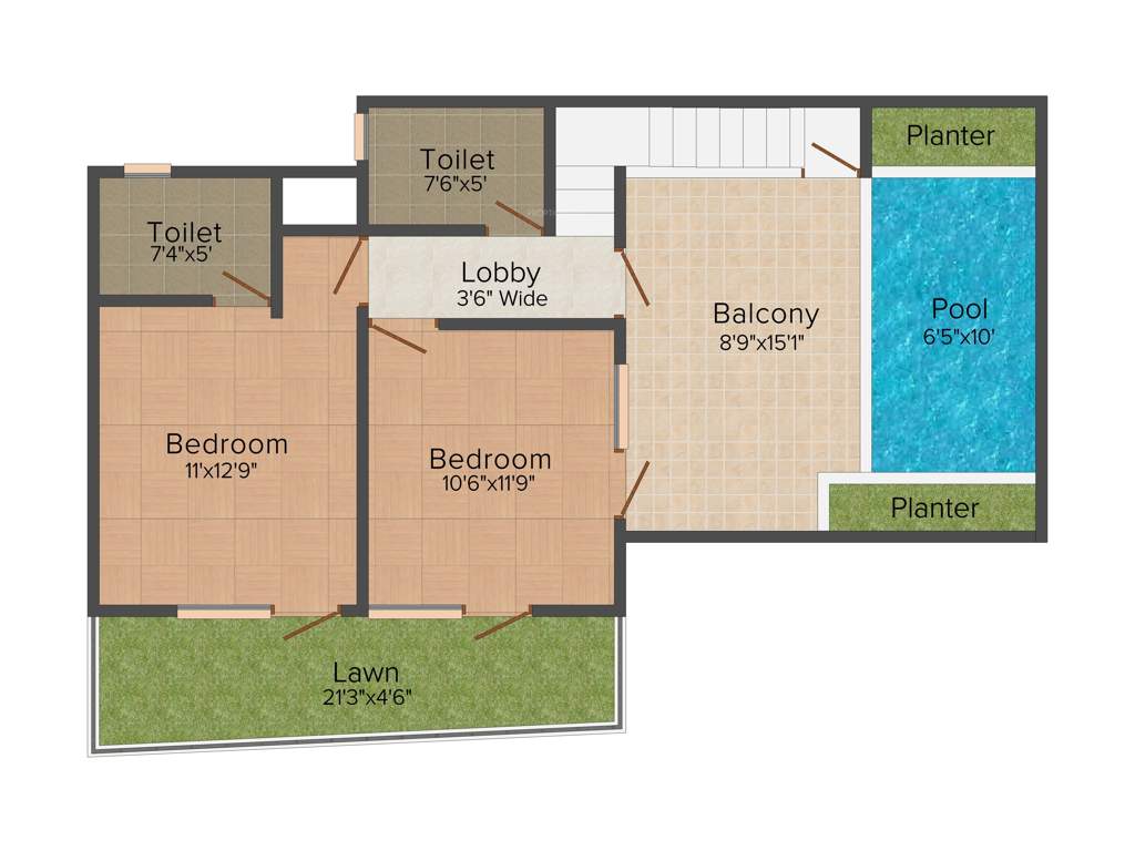 Cosmos Cascade Gardens (3BHK+4T (2,150 sq ft) 2150 sq ft)