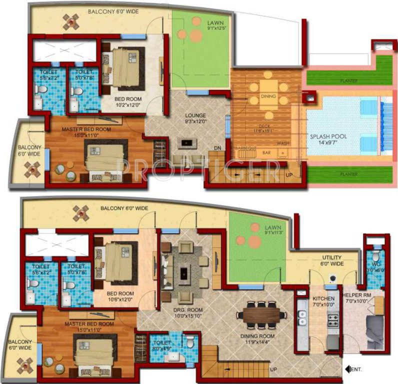 Cosmos Cascade Gardens (4BHK+5T (3,300 sq ft) + Servant Room 3300 sq ft)
