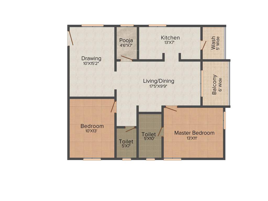 Buddha Viraj Heights (2BHK+2T (1,315 sq ft)   Pooja Room 1315 sq ft)