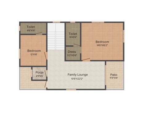 Sanvi Spring Woods (3BHK+3T (2,452 sq ft)   Pooja Room 2452 sq ft)