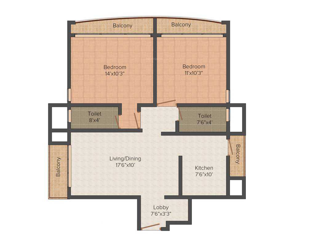 Nova Divya Parshwa Tower (2BHK+2T (1,000 sq ft) 1000 sq ft)