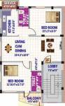 Floor Plan (2BHK+2T (1,045 sq ft) 1045 sq ft) SRK Aanandham Enclave Floor Plan (2BHK+2T (1,045 sq ft) 1045 sq ft)