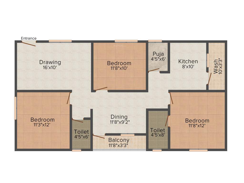 SBC Sai Nilayam (3BHK+2T (1,385 sq ft)   Pooja Room 1385 sq ft)