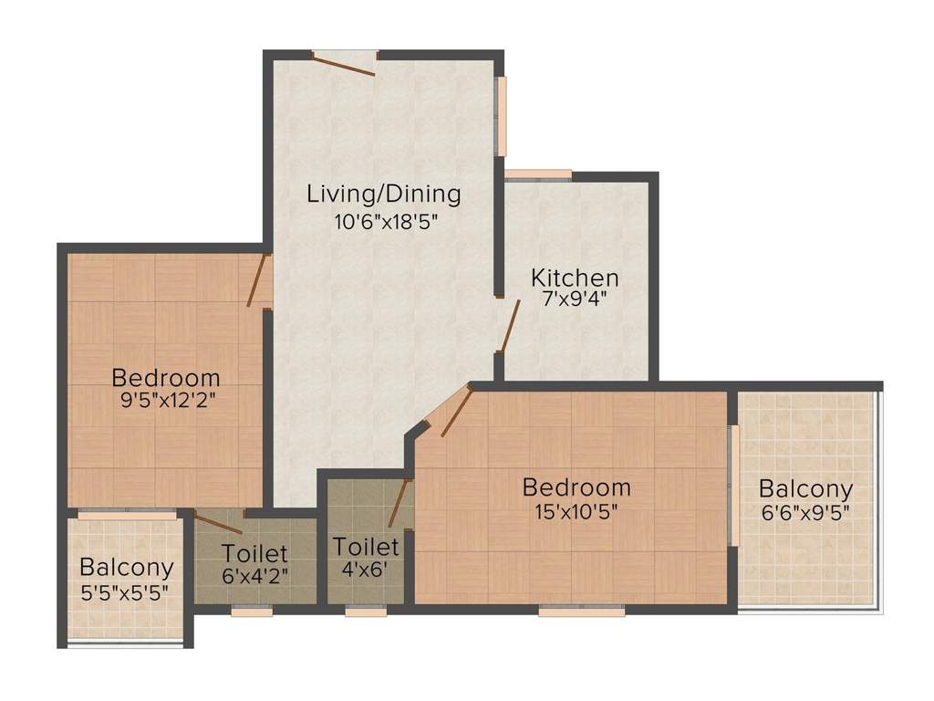 RB Bagya Ashirvad (2BHK+2T (918 sq ft) 918 sq ft)