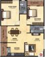 Amrutha Avenue 2 (2BHK+2T (1,116 sq ft) 1116 sq ft)