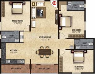 Amrutha Avenue 2 (3BHK+3T (1,571 sq ft) 1571 sq ft)