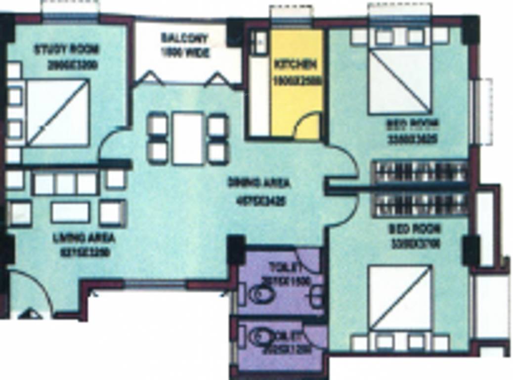 Barrackpore Akashdeep (3BHK+2T (1,105 sq ft) 1105 sq ft)