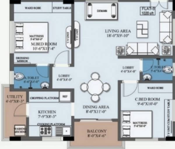 Namitha Harmony (2BHK+2T (1,005 sq ft) 1005 sq ft) Namitha Harmony (2BHK+2T (1,005 sq ft) 1005 sq ft)