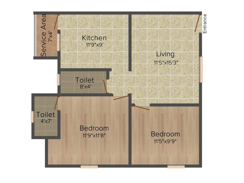 Vivegam Aishwaryam Flats (2BHK+2T (894 sq ft) 894 sq ft)