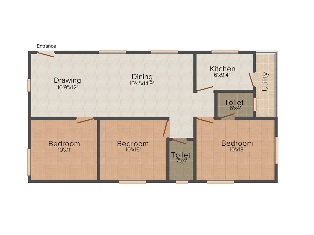 ASR Jaihind ASR Heights (3BHK+2T (1,107 sq ft) 1107 sq ft)