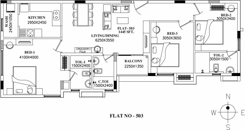 Shrusti Vedanshi (3BHK+3T (1,445 sq ft) 1445 sq ft)