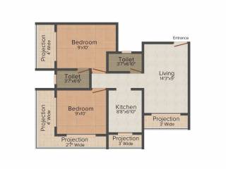 Aashray Pearl (2BHK+2T (962 sq ft) 962 sq ft) Aashray Pearl (2BHK+2T (962 sq ft) 962 sq ft)