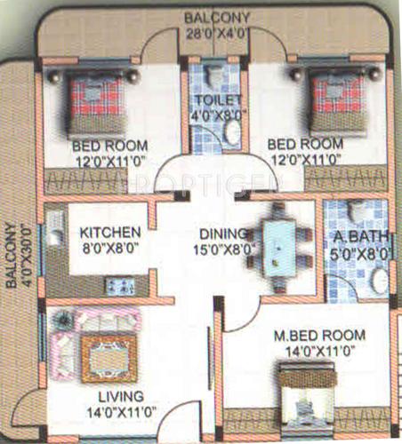Alisha Projects Murthys Residency (3BHK+2T (1,520 sq ft) 1520 sq ft)