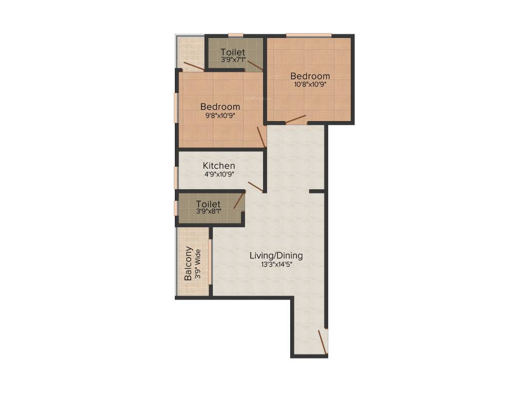 Fabulous Duo (2BHK+2T (975 sq ft) 975 sq ft)