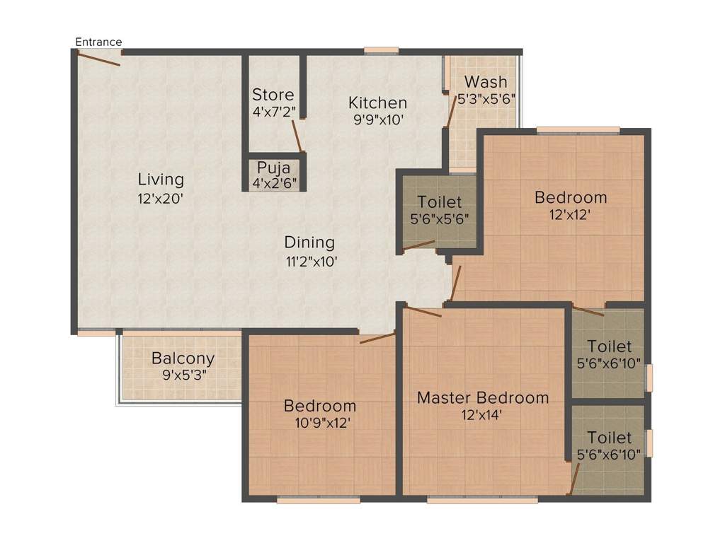 Shree Parkview Eden (3BHK+3T (1,890 sq ft) 1890 sq ft)