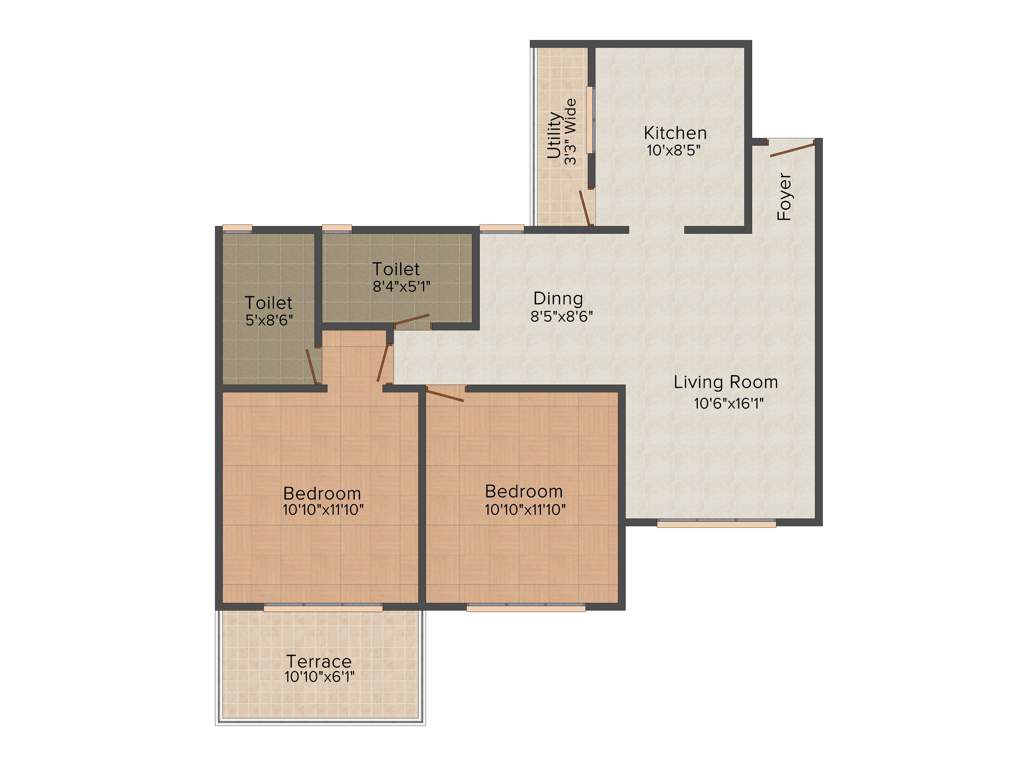 Siddhivinayak Vision Vista (2BHK+2T (1,107 sq ft) 1107 sq ft)