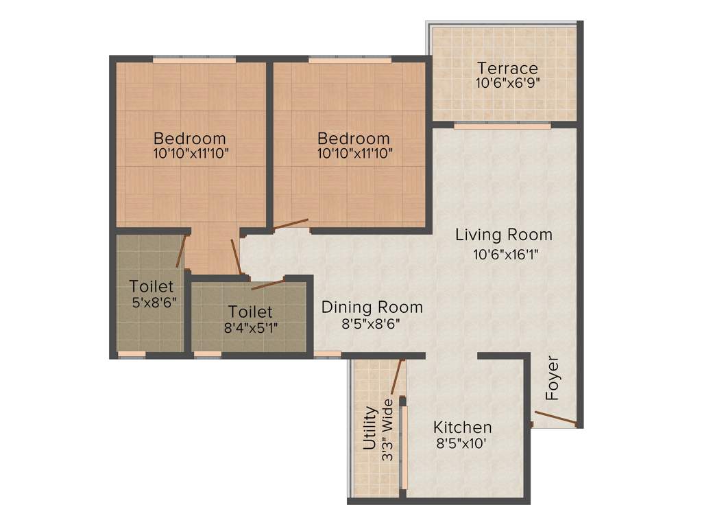 Siddhivinayak Vision Vista (2BHK+2T (1,113 sq ft) 1113 sq ft)