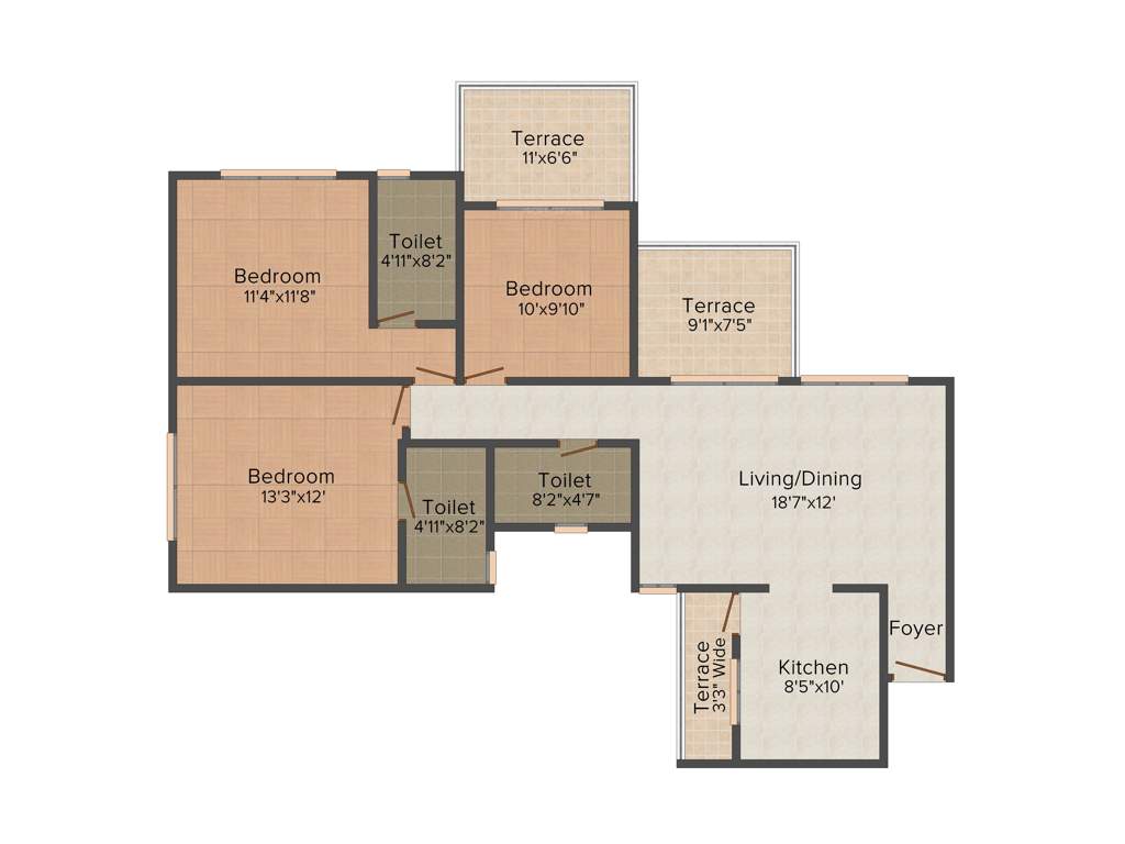 Siddhivinayak Vision Vista (3BHK+3T (1,452 sq ft) 1452 sq ft)