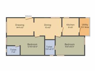 Sai LR East Oak (2BHK+2T (1,240 sq ft) 1240 sq ft)