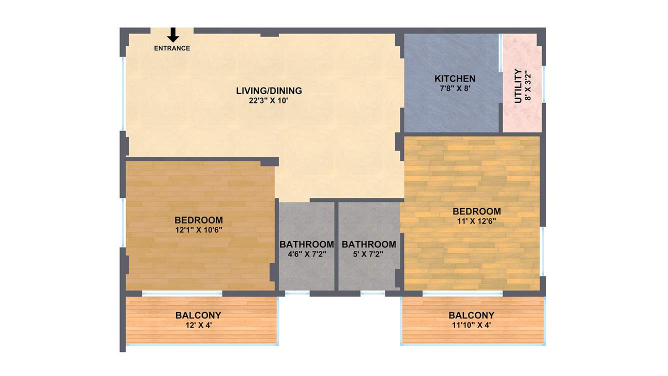 Pioneer KRS Endeavour (2BHK+2T (1,050 sq ft) 1050 sq ft)