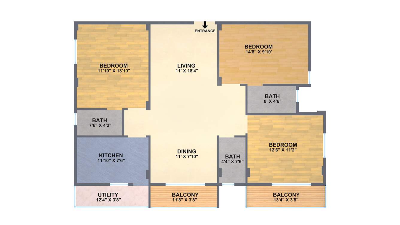 Pioneer KRS Endeavour (3BHK+3T (1,514 sq ft) 1514 sq ft)