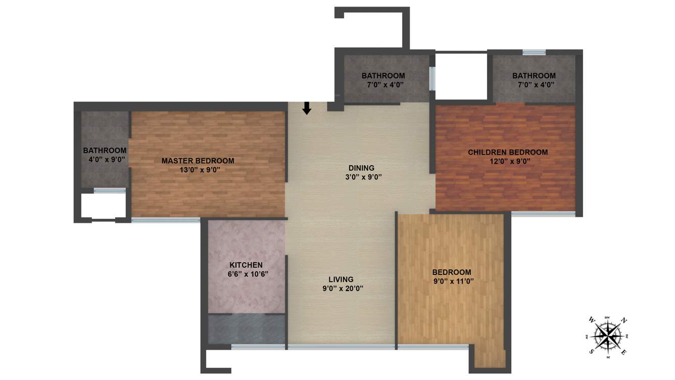 Nirmal Lifestyle One Mumbai (3BHK+3T (1,143 sq ft) 1143 sq ft)